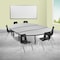 Flash Furniture 86" Oval Wave Grey Table Set-14" Stack Chairs XU-GRP-14CH-A3060CON-60-GY-T-P-GG - alternate 1